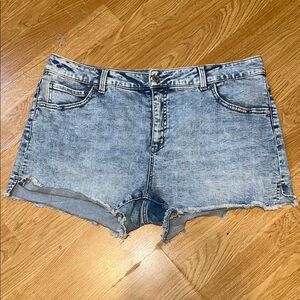 Time and Tru Light Blue Distressed Jean Shorts